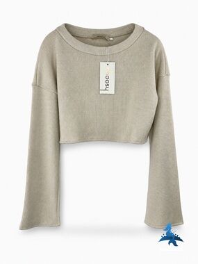 1158 NWT Choosy Elsa Ribbed Crop Sweater – XS – Cream